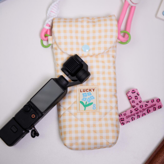 Yellow Gingham Pouch for DJI Pocket 3