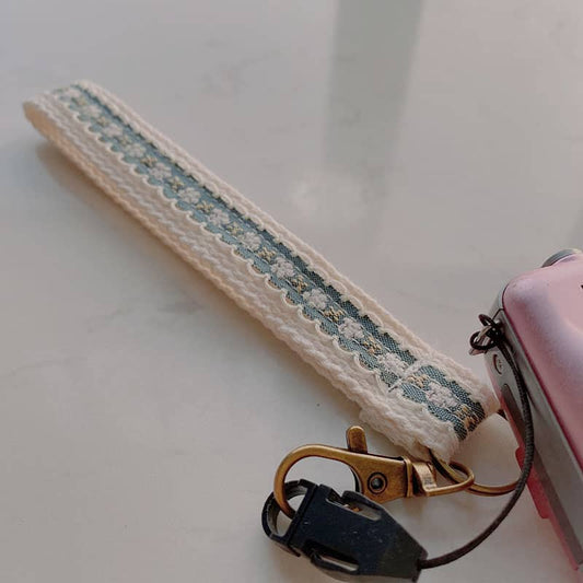 Wrist Strap with Metal Hook – Silver Blossom