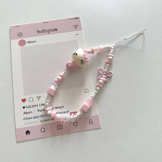 Sweet Kitty Bow Charm Strap