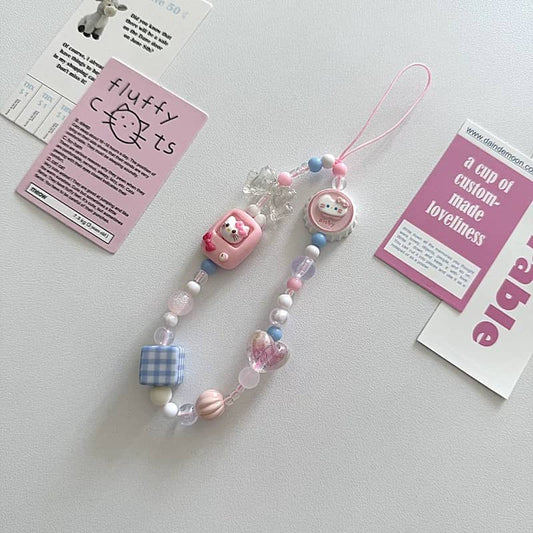 Cute Kitty Bow Charm Strap - Pink KT02