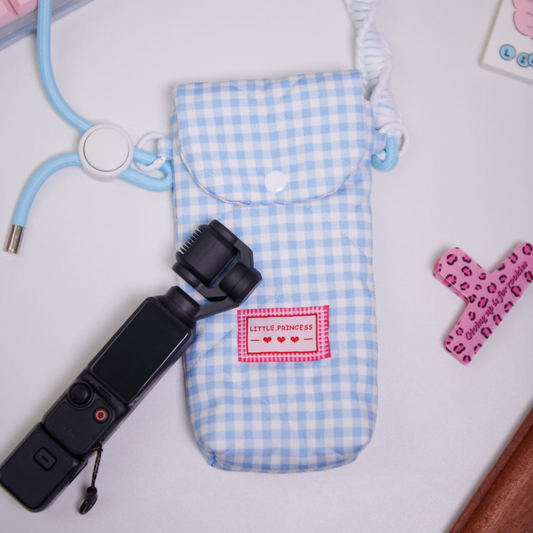 Blue Gingham Pouch for DJI Pocket 3